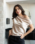 Satin One Shoulder Blouse