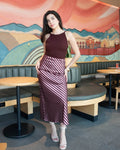Striped Satin Skirt